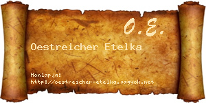 Oestreicher Etelka névjegykártya